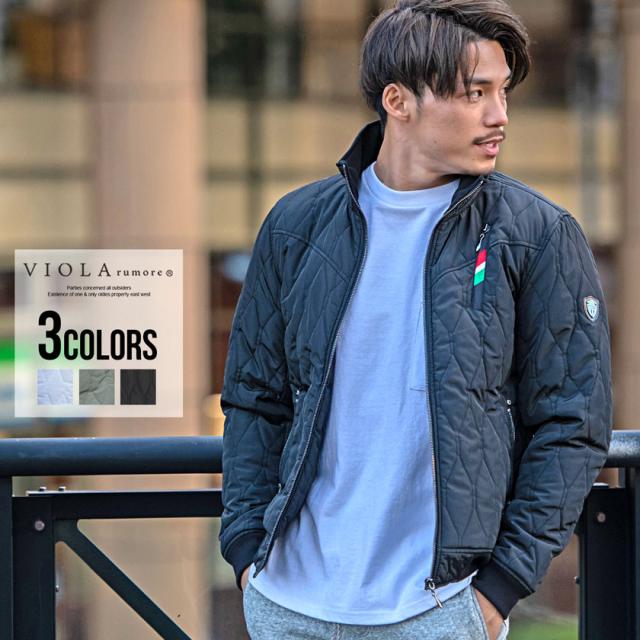 セール価格 SALE 30%OFF 中綿ジャケット メンズ VIOLA ヴィオラ ビオラ アウター ブルゾン ハイネック スタンドカラー フルジップ タフタ キルティング 軽量 防寒 無地 ラグスポ ゴルフ ゴルフウェア オフホワイト ゴールド ブラック 黒 M L XL 秋 冬 即日発送 [P21141]