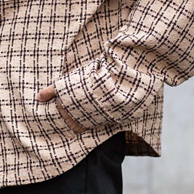 ツイードシャツ メンズ RAZZIS RAZZ ラズ ブランド おしゃれ 暖かい 防寒 長袖 シャツジャケット 大きいサイズ M L XL ユニセックス レディース 大人 アメカジ カジュアル ストリート 韓国 秋 冬 20代 30代 40代 メンズファッション 即日発送 [RZPG22-G02]_4