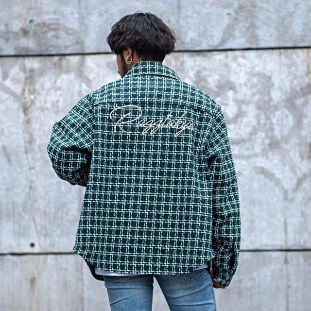 ツイードシャツ メンズ RAZZIS RAZZ ラズ ブランド おしゃれ 暖かい 防寒 長袖 シャツジャケット 大きいサイズ M L XL ユニセックス レディース 大人 アメカジ カジュアル ストリート 韓国 秋 冬 20代 30代 40代 メンズファッション 即日発送 [RZPG22-G02]_8
