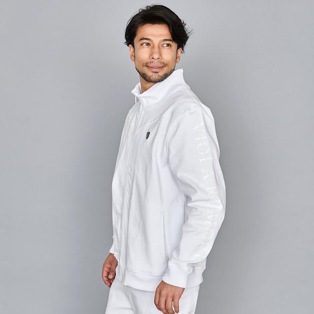 セール価格 SALE ジャケット メンズ 上下 セットアップ可 ゴルフウェア ブランド 大きいサイズ アウター ブルゾン ジャージ デニム ジップアップ スタンドネック 無地 ロゴ プリント 細身 タイト ストレッチ ユニセックス 白 黒 LL XL VIOLA ヴィオラ 服 秋 冬 [S52123]_4