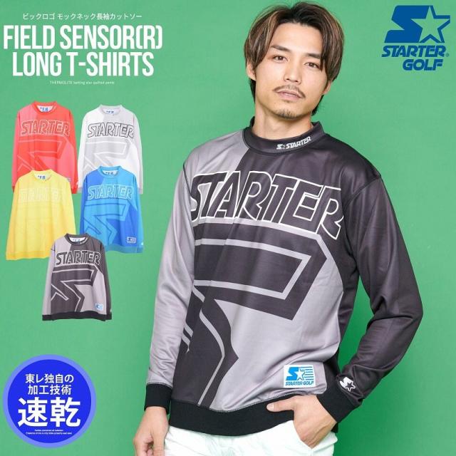 STARTER GOLF スターターゴルフ カットソー ロンT Tシャツ 長袖Tシャツ 吸水速乾 モックネック ゴルフウェア ゴルフウエア 長袖 トップス ホワイト ブラック ブルー イエロー レッド メンズ レディース 男性 女性 ユニセックス ファッション 即日発送 [SG-123017]