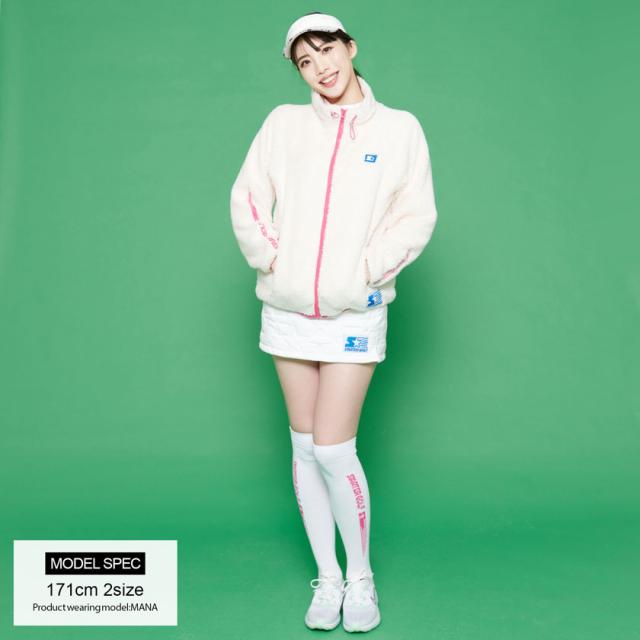 STARTER GOLF スターターゴルフ アウター ボアジャケット ボアブルゾン ゴルフウェア ゴルフウエア ボア ジャケット ブルゾン フリース シンプル スタンドネック 防寒 暖かい あったか レディース 女子 女性 20代 30代 40代 ファッション 即日発送 [SG-323002]_3