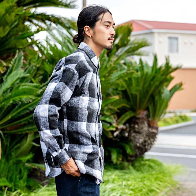 THRASHER スラッシャー ネルチェック メンズ フレイムロゴ 刺繍 チェックシャツ バック 刺繍 大きいサイズ ヘビーネルシャツ シャツジャケ 長袖 スケーター 大人 カジュアルシャツ 20代 30代 40代 50代 ユニセックス 男性 男 服 秋 冬 秋冬 ファッション [TH25AW07]_11