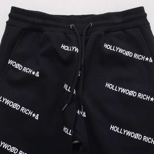 スウェットパンツ メンズ Hollywood rich.& ハリウッドリッチドットアンド 総柄プリント入りリブパンツ 即日発送 ボトムス ロゴ  ルームウェア 部屋着 セットアップ可 ブラック ホワイト 黒 白 M L BITTER系 ビター系 [W-6101]の通販はau PAY マーケット  - SILVER BULLET ...