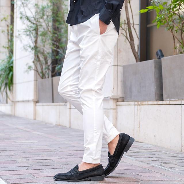 リブパンツ メンズ イージーパンツ ストレッチパンツ テーパードパンツ
