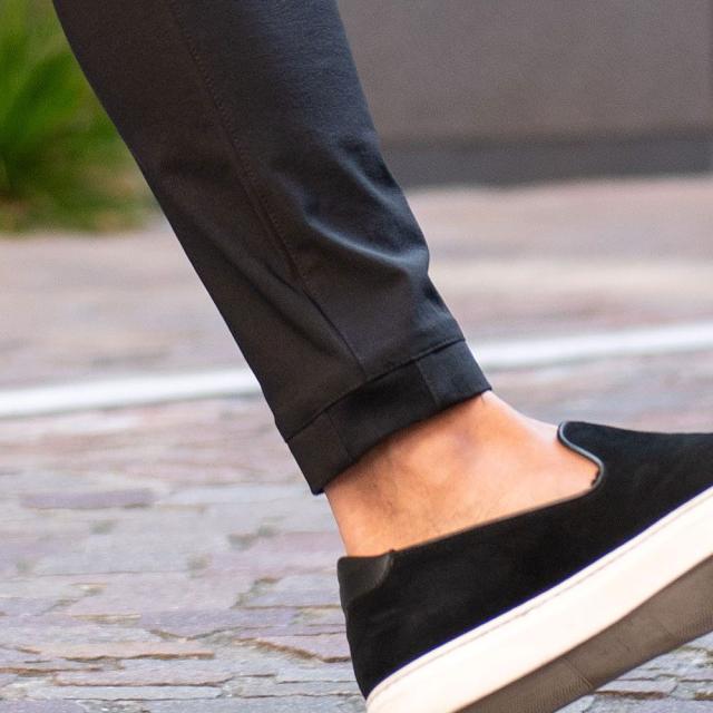 リブパンツ メンズ イージーパンツ ストレッチパンツ テーパードパンツ