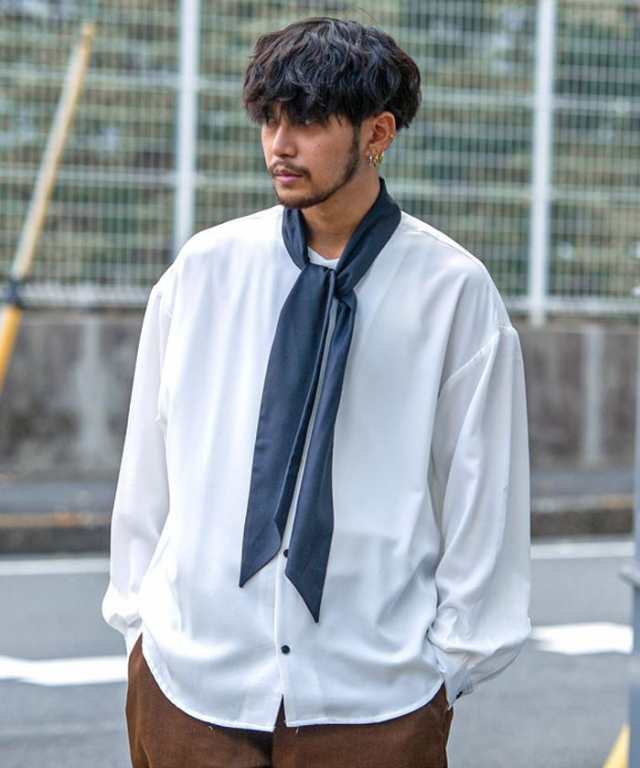 メンズ 日本製 長袖 春秋物 綿シャツ ゆったりシルエット LLサイズ b3