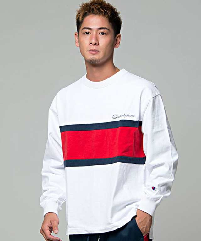 Tシャツ メンズ 長袖 Champion チャンピオン 切替デザインロングスリーブTシャツ 即日発送 トップス カットソー ロンT ブランド  ユニセッ｜au PAY マーケット