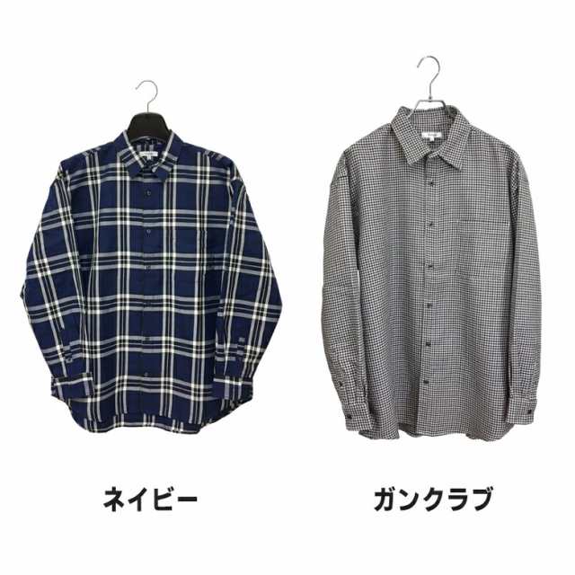 ビッグシャツ メンズ チェックシャツ ロング ワイド 長袖