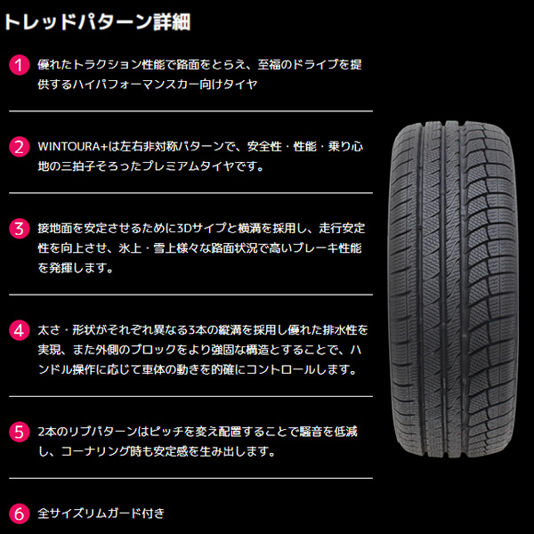 4本セット 205/55R17 95V XL スタッドレスタイヤ DAVANTI ダヴァンティ WINTOURA+スタッドレス 2025年製_5