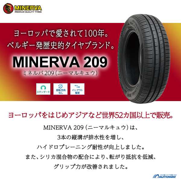 サマータイヤ4本セット 165/55R15 MINERVA ミネルバ 209の通販はau PAY マーケット 輸入タイヤ通販AUTOWAY  au PAY マーケット－通販サイト