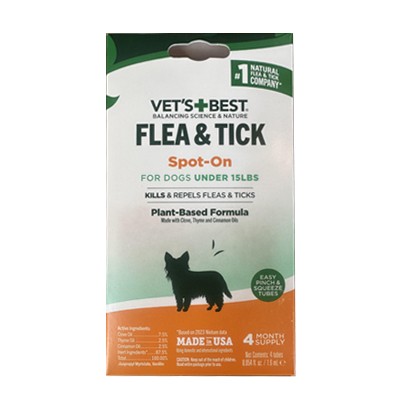 【送料無料！】 VET'S BEST ナチュラルスポット　小型犬　SMALL 7.0kまで 4P（お取り寄せ品）　0031658105182