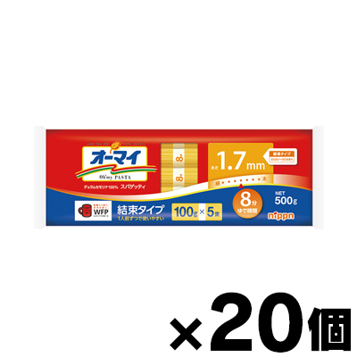 【送料無料!】 オーマイ　スパゲッティ 1.7mm 結束タイプ 500g×20個　4902170270008*20