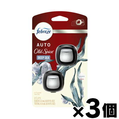 【送料無料!】 ファブリーズ カークリップ オールドスパイス ディープシー (0.14oz／4.4ml)×3個　0030772071977*3