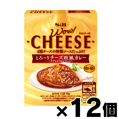【送料無料!】 エスビー食品　WOW!CHEESE　とろ〜りチーズ欧風カレー　中辛 170g×12個　4901002180539