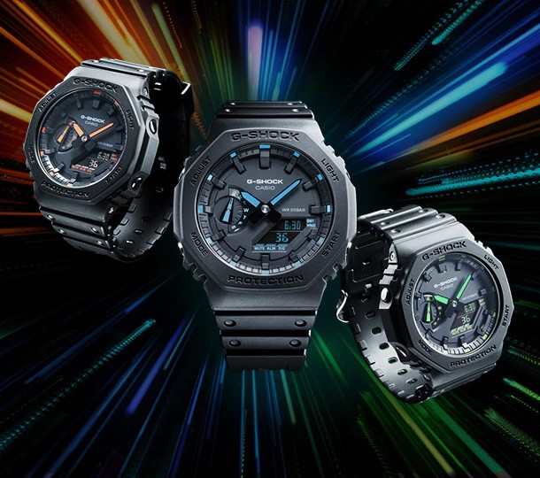 カシオ/G-SHOCK【CASIO/Gショック】カーボンコアガード構造 アナデジモデル メンズ腕時計  ブラック/グリーン【海外モデル】GA-2100-1A3