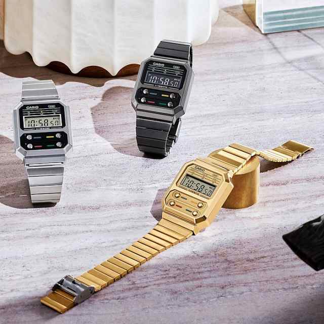 CASIO【カシオ】スタンダード デジタルモデル ボーイズサイズ ガンメタ