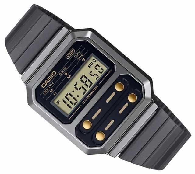 CASIO【カシオ】スタンダード デジタルモデル ボーイズサイズ ガンメタ