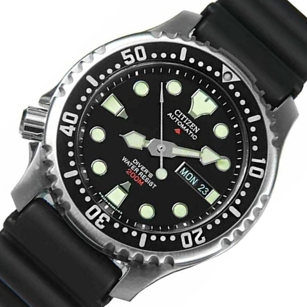 【CITIZEN/シチズン】PROMASTER/プロマスター 200M防水ダイバーズ 自動巻 ブラック文字盤 ラバーベルト NY0040-09E 海外モデル 27,287円