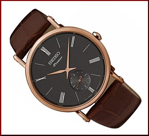 Seiko セイコー Premier プルミエ メンズ腕時計 ピンクゴールドケース ブラウンレザーベルト ブラック文字盤 海外モデル Srk040p1 の通販はau Pay マーケット Bright