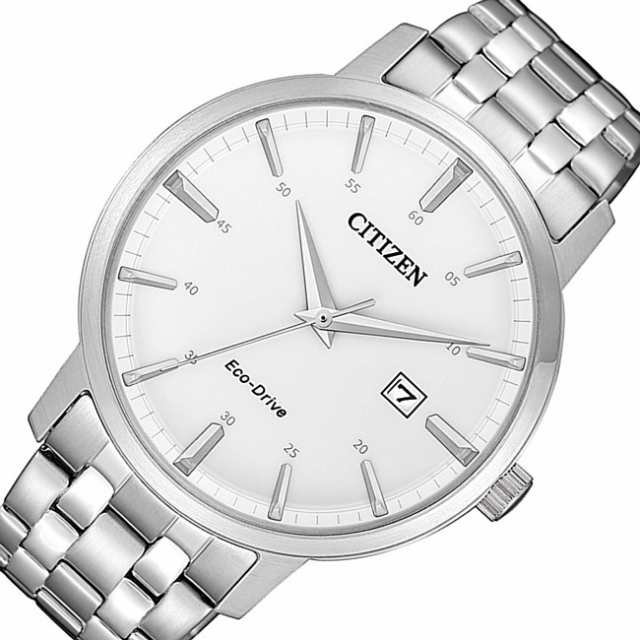 【CITIZEN/シチズン】メンズ ソーラー腕時計 ホワイト文字盤 メタルベルト BM7460-88H 海外モデル