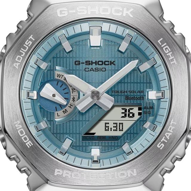 CASIO/G-SHOCK【カシオ/Gショック】メンズ腕時計 タフソーラー モバイルリンク メタルケースモデル アナデジ ライトブルー(国内正規品)GBM-2100A-1A2JF_5