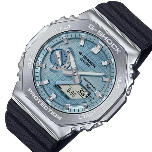 CASIO/G-SHOCK【カシオ/Gショック】メンズ腕時計 タフソーラー モバイルリンク メタルケースモデル アナデジ ライトブルー(国内正規品)GBM-2100A-1A2JF