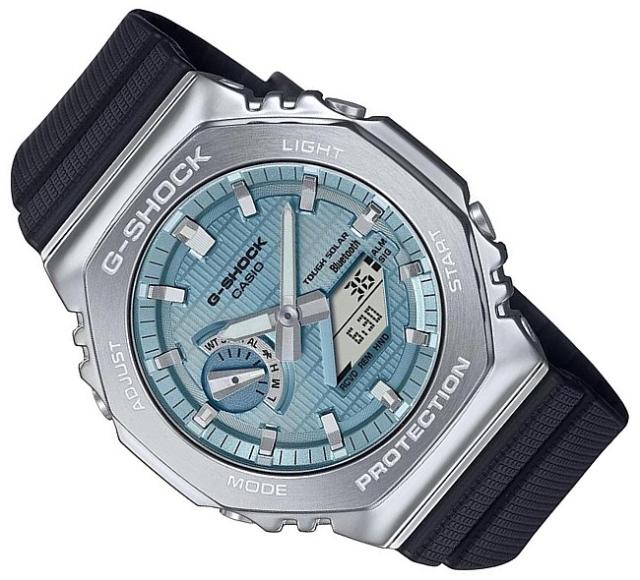 CASIO/G-SHOCK【カシオ/Gショック】メンズ腕時計 タフソーラー モバイルリンク メタルケースモデル アナデジ ライトブルー(国内正規品)GBM-2100A-1A2JF_1