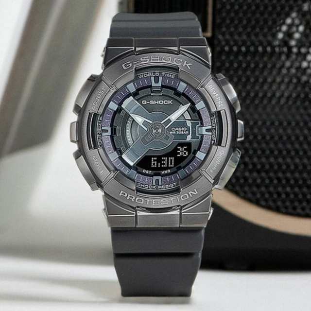 CASIO/G-SHOCK【カシオ/Gショック】メンズ腕時計 Sサイズ アナデジ メタルケースモデル  ガンメタ/グレーGM-S110B-8AJF(国内正規品)
