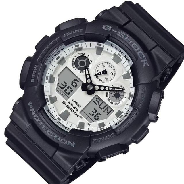 CASIO/G-SHOCK【カシオ/Gショック】メンズ腕時計 アナデジモデル (国内正規品)GA-100WD-1AJF Black and brilliant white