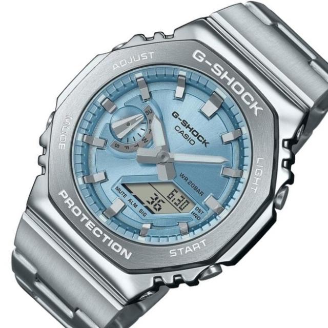 CASIO/G-SHOCK【カシオ/Gショック】メンズ腕時計 メタルベルト アナデジモデル ライトブルー(海外モデル)GM-2110D-2A