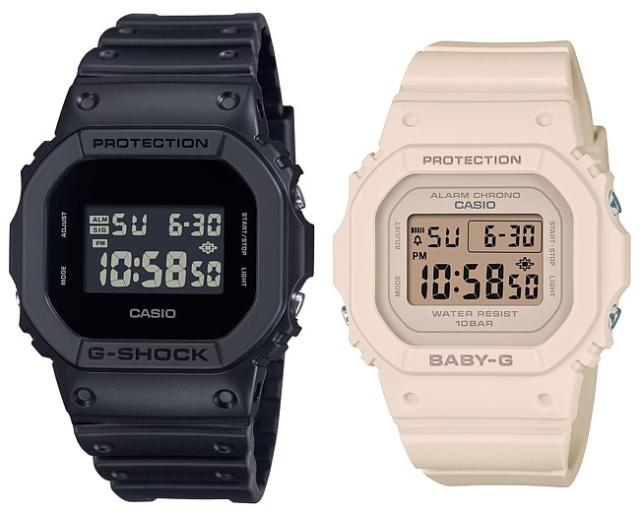 カシオ/G-SHOCK【CASIO/BABY-G】ペアウォッチ ブラック【国内正規品】DW-5600UBB-1JF/BGD-565U-4JF