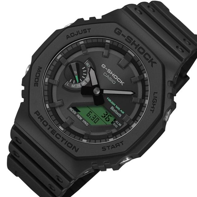 カシオ/G-SHOCK【CASIO/Gショック】スマートフォンリンク ソーラー腕時計 アナデジモデル メンズ ブラック/グリーン GA-B2100BEG-1AJF【国内正規品】