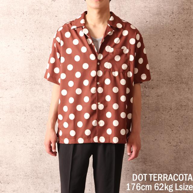 オープンカラーシャツ 半袖 メンズ 開襟 シャツ ワイド ビッグシルエット ドット 黒 白 フラミンゴ ピンク バティック ゆったり ビッグシの通販はau Pay マーケット Valletta バレッタ