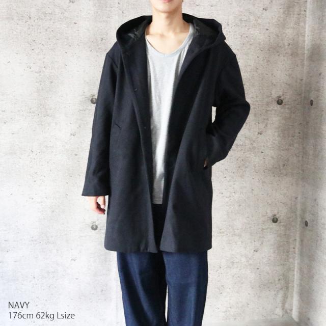 メルトン ロングコート メンズ フードコート パーカー フーデッドコート ロング丈 ひざ丈 ハーフコート フード付き あったかい ゆったり の通販はau Pay マーケット Valletta バレッタ