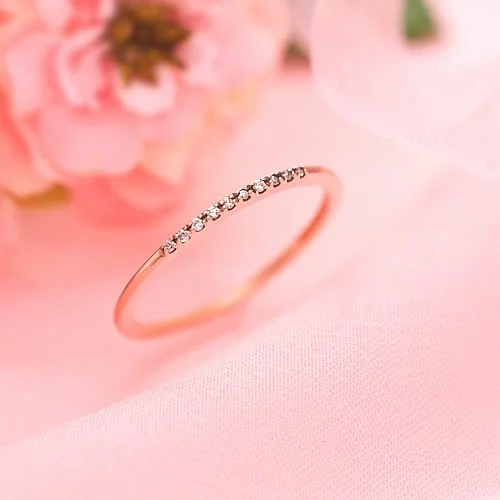 ピンキーリング ピンクゴールド K10 PG Lエル half eternity ring 26