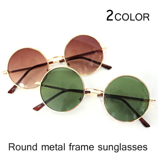 ゴールド細フレーム丸型サングラス グリーン ブラウンの通販はau Pay マーケット ｕｐｐｅｒ ｇａｔｅ