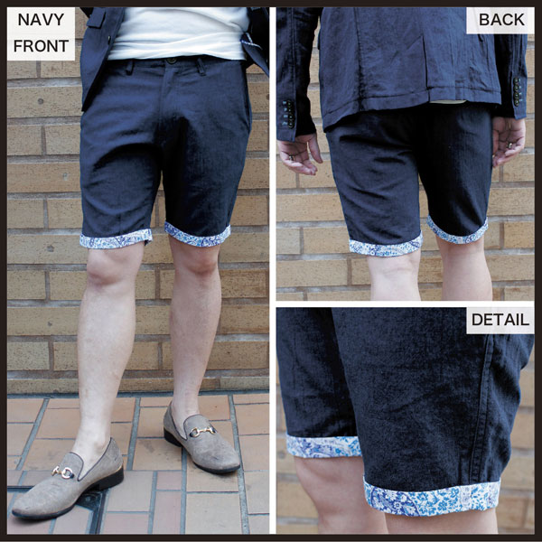 SCHEINE(シャイナ) 綿麻ショーツ(ハーフパンツ) リネンショーツ メンズ