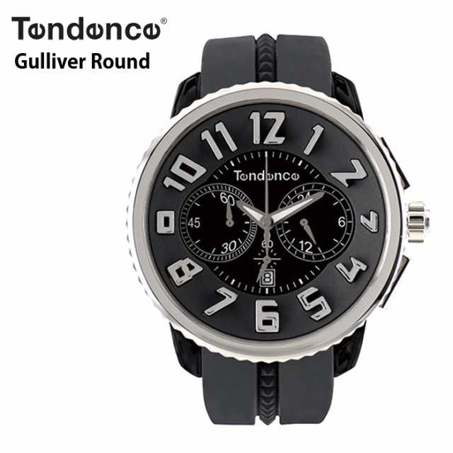 【正規品】TENDENCE テンデンス Round Gulliver ラウンドガリバー TD02046013 ブラック＆シルバー 腕時計 ウォッチ 時計