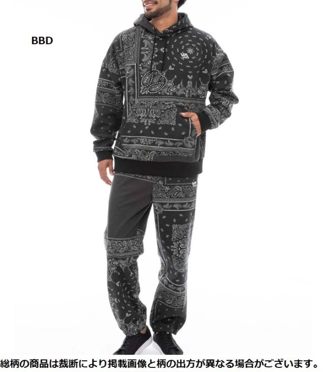 【大人気✨】ルーカ RVCA セットアップ 黒 総柄 コラボ RVCA ルーカ WRWB セットアップ メンズ 上下セット 男性 ジャージ