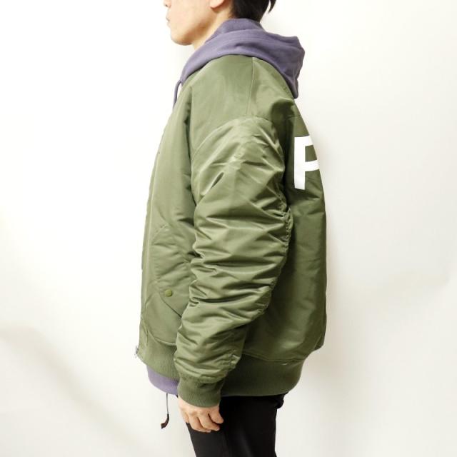 RVCA（ルーカ）BACK RVCA MA-1 ジャケット リバーシブル バックロゴ カジュアル ミリタリー ストリート カーキ モス アウター 秋冬 ギフト_2
