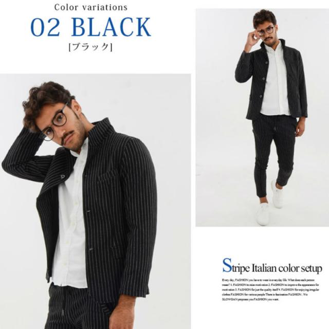 slowGan 合いことば 縞模様セットアップ 上衣＆ズボン下仕かける 上下仕かける イタリアン色合い メンズ 心地よい 伸ばすこと 華燭の典 2次会 差し上げ物 セットアップ