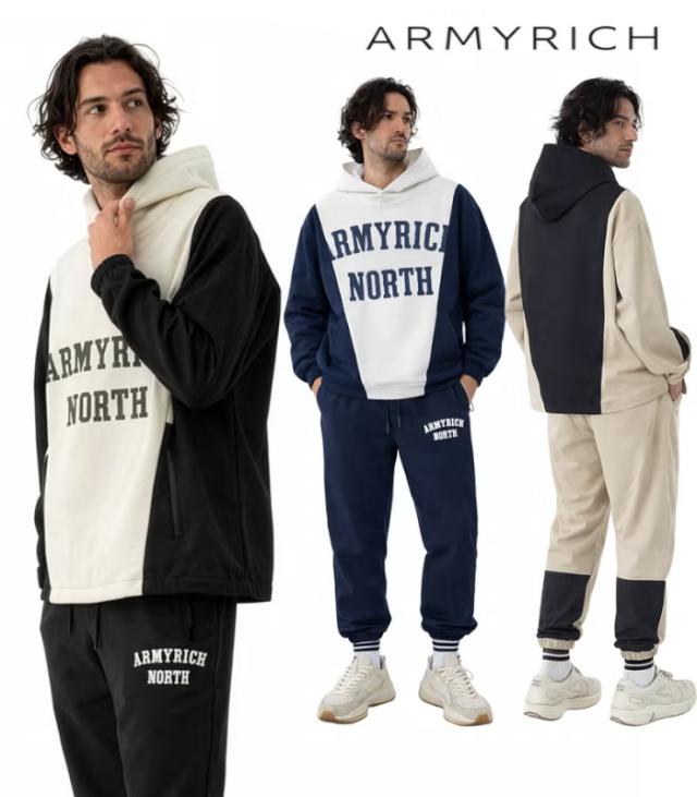 ARMYRICH アーミーリッチ ドッキングパーカーセットアップ メンズ 上下セット ジャージ カジュアル スポーツ ジム トレーニング ルームウェア