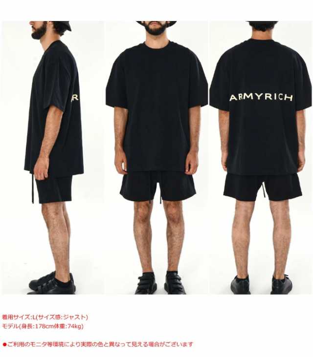 ARMYRICH アーミーリッチ セットアップ メンズ 上下セット カジュアル 男性 スポーツ Tシャツ ハーフパンツ オーバーサイズ ルーズ ルー