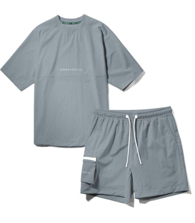 ARMYRICH アーミーリッチ セットアップ ストレッチナイロン メンズ 上下セット 男性 カジュアル スポーツ Tシャツ ショートパンツ ルームウェア_10