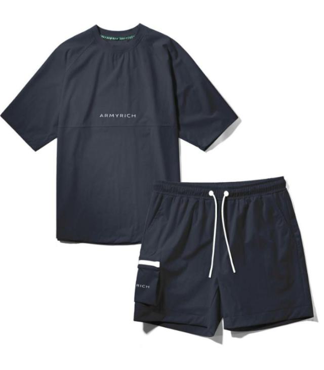 ARMYRICH アーミーリッチ セットアップ ストレッチナイロン メンズ 上下セット 男性 カジュアル スポーツ Tシャツ ショートパンツ ルームウェア_12