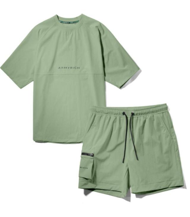 ARMYRICH アーミーリッチ セットアップ ストレッチナイロン メンズ 上下セット 男性 カジュアル スポーツ Tシャツ ショートパンツ ルームウェア_14