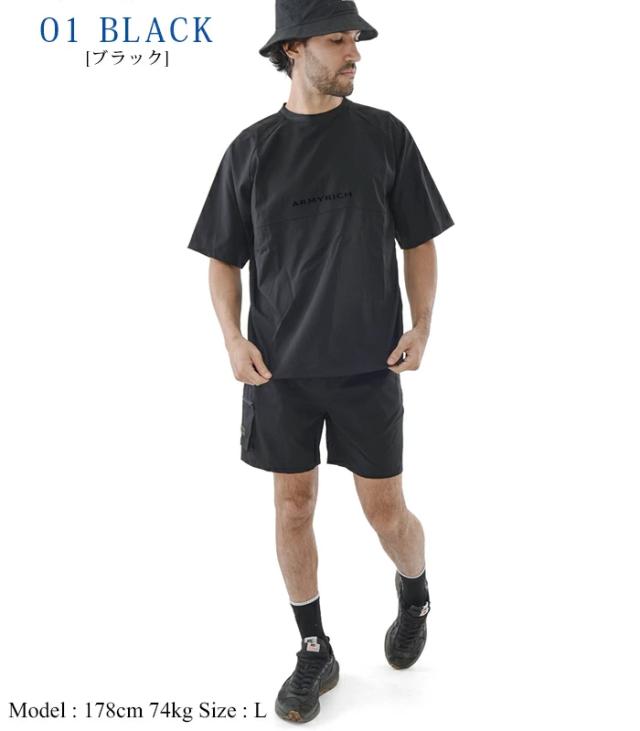 ARMYRICH アーミーリッチ セットアップ ストレッチナイロン メンズ 上下セット 男性 カジュアル スポーツ Tシャツ ショートパンツ ルームウェア_5