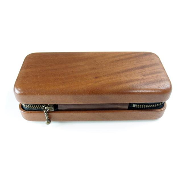 木製メガネケース01 愛用品 趣向品 木製品 革製品 日本製 ハンドメイド 職人 身の回り品 日用品 ファッション 専用ケース Glasses case ジッパー zipper 父の日 母の日 サングラスケース LIFE マホガニー_1