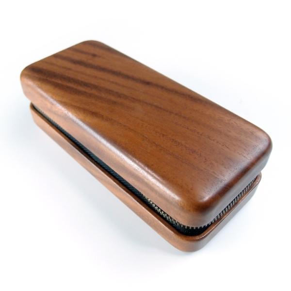 木製メガネケース01 愛用品 趣向品 木製品 革製品 日本製 ハンドメイド 職人 身の回り品 日用品 ファッション 専用ケース Glasses case ジッパー zipper 父の日 母の日 サングラスケース LIFE マホガニー_2